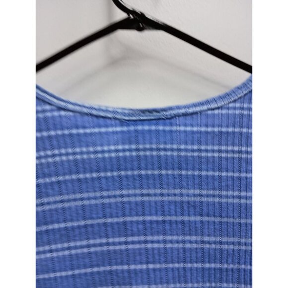 Fresh Produce Womens Cardigan Size Medium Blue Ribbed Lagenlook Button Front - Picture 8 of 9